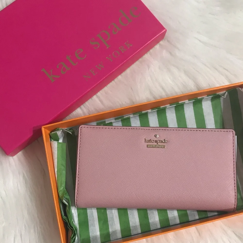 NWT! Kate Spade Cameron St Stacy Wallet Pink Bonnet